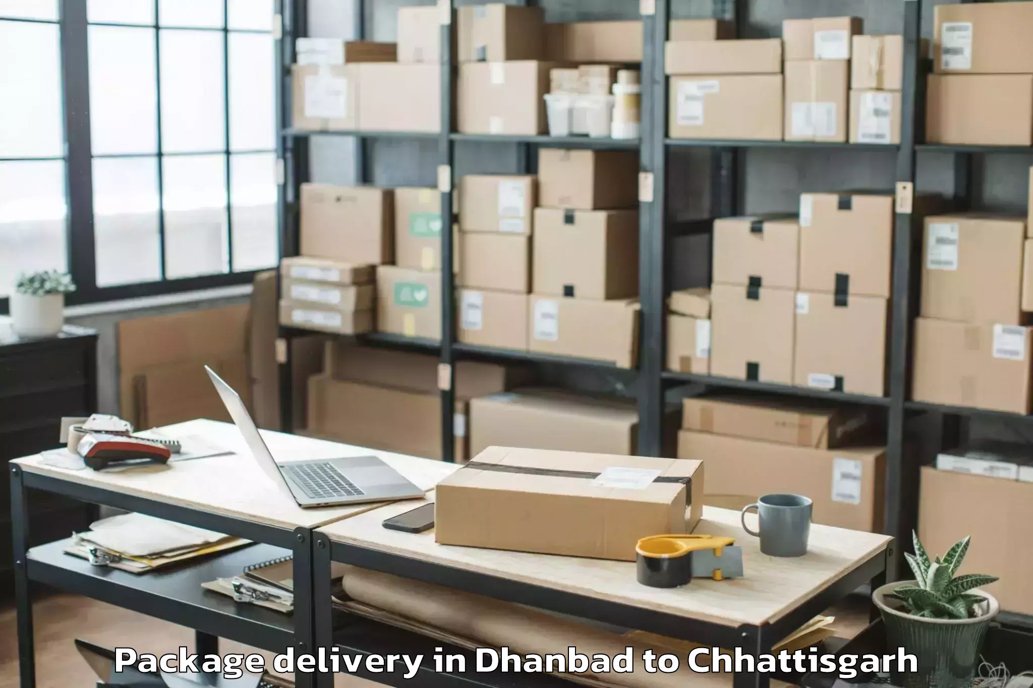 Reliable Dhanbad to Bilaspur Airport Pab Package Delivery